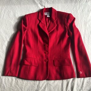 Vintage Jones New York Blazer Wool Red Petite 2